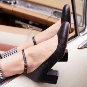 Sezane Ashley Croc Mary Janes